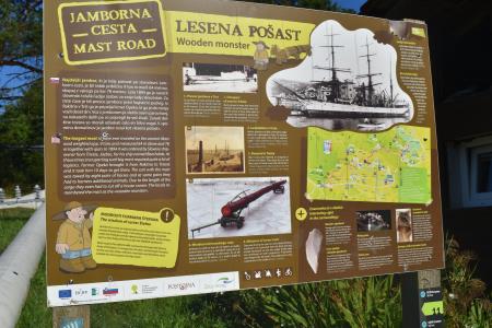 Informativna tabla ob Jamborni cesti na Belskem.